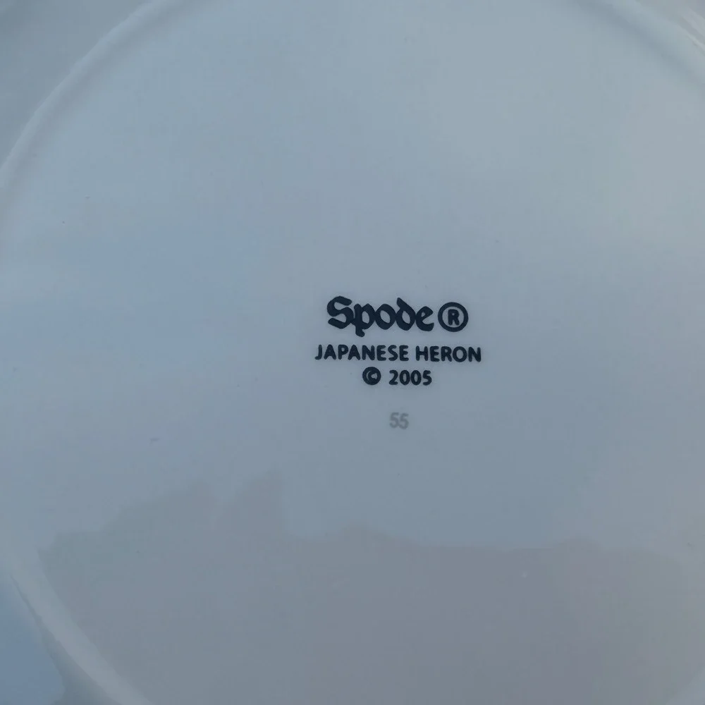 Spode Japanese Heron Pentagonal Plate Yellow 9-5/8 Inch